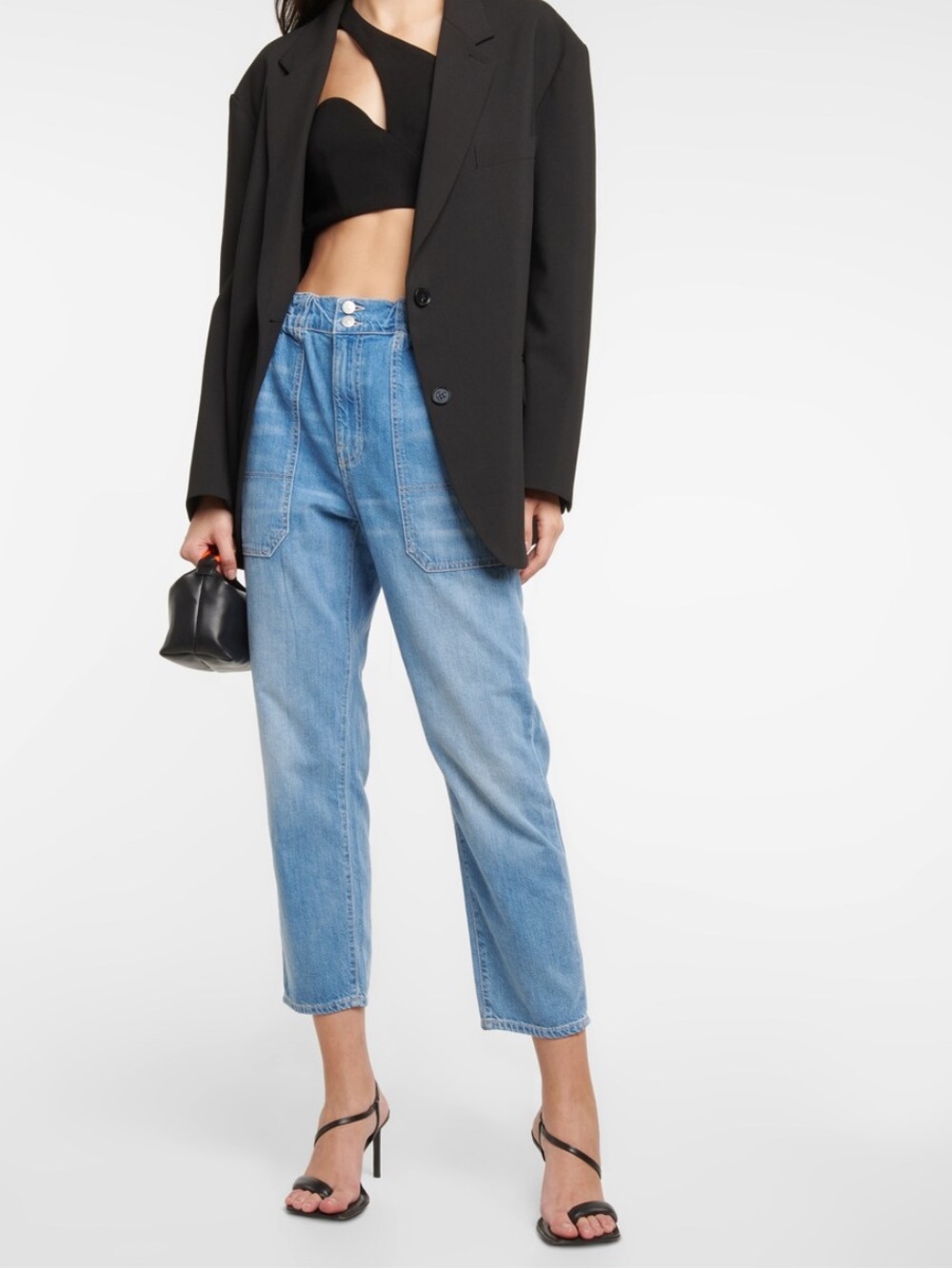 VERONICA BEARD Arya Cargo Straight High Rise Jeans Nova $298